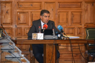 Lorenzo del Río durante la presentación de actividad de juzgados y tribunales andaluces correspondiente a 2023